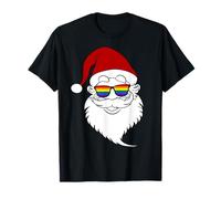 Babbo Natale LGBTQ Occhiali Design Natale Maglietta