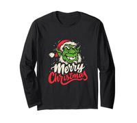 Babbo Natale Merry Christmas Monster Spaventoso Natale Maglia a Manica