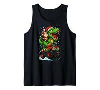 Babbo Natale Monster Truck Dinosauro Trex Buon Natale Ragazzi Ragazza Canotta