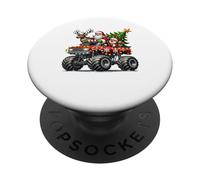 Babbo Natale - Monster Truck - Luci di Natale PopSockets PopGrip Adesivo
