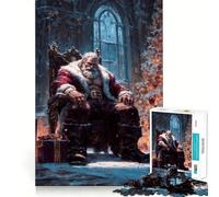 Babbo Natale muscoloso︰ Sala del trono invernale Puzzle per adolescenti da 1000 pezzi Gioco per allenare la mente Divertimento rilassante Arte da assemblare Oggetto da collezione (38x52cm)