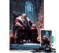 Babbo Natale muscoloso︰ Stanza del trono invernale Puzzle da 1000 pezzi per adulti e ragazzi Rompicapo antistress Arte da assemblare Regalo premuroso (38x26cm)