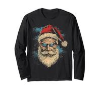 Babbo Natale Natale Motivo X-mas Art Occhi Blu Babbo Natale Maglia a Manica