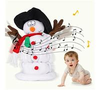 Babbo Natale Neve Ballante e Cantante Pupazzo di Neve Natalizio Animato, Giocattolo di Peluche con 6 Canzoni Natalizie in Inglese