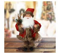 BABBO NATALE NORDICO IN PLASTICA VESTITI IN TESSUTO 40CM DECORAZIONE NATALIZIA