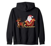 Babbo Natale Patchwork Faux Ricamo Stile Farmhouse Felpa con Cappuccio