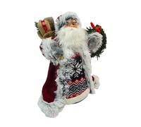 Babbo Natale Puntale Jacquard Cm 30 Decorazione Addobbi Albero