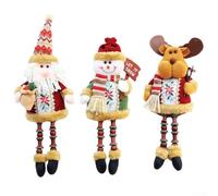 Babbo Natale, pupazzo di neve e renna in peluche con fondo riempito di sabbia per un posizionamento stabile su tavoli, mensole, caminetti e altro ancora