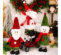 Babbo Natale Pupazzo di Neve Renna 3 Pezzi Statuine Natalizie per Riunioni di Fa