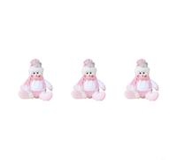 Babbo Natale pupazzo di neve renna bambole di peluche seduto decorazioni rosa glitter ornamenti vacanza tessuto morbido carino bambole set casa tavolo finestra inverno display 3pcs 21x8x7cm 17x8x7cm