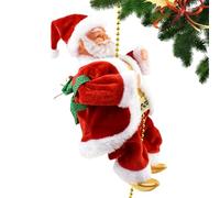 Babbo Natale Rampicante Musicale - Display Con Corda Elettrica Festosa Da 198 G | Figura Decorativa Natalizia Sospesa, Ornamento Natalizio Animato | Decorazione In Peluche Per La Casa, Caminetto, Albe