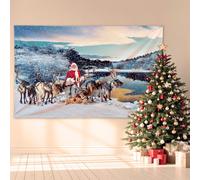 Babbo Natale Renna Lago Design - 8ft x 5ft Natale Festivo Scenario Banner