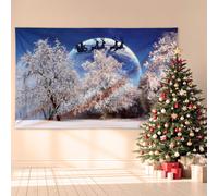 Babbo Natale Renna Notte Scena Design - 8ftx5ft Natale Festivo Scenario Banner