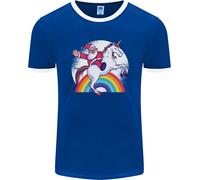 Babbo Natale Riding A Unicorn Natale Uomo Ringer Fotl
