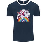 Babbo Natale Riding A Unicorn Natale Uomo Ringer Fotl