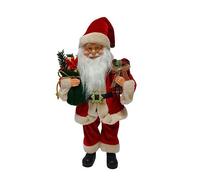 Babbo natale rosso con barba e cappello grande cm 45 con carilon e movimento del