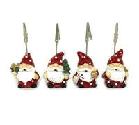 Babbo Natale Rosso con Pinza segnaposto Porta Foto per addobbo tavola di Natale Decorazioni Natalizie Set da 12