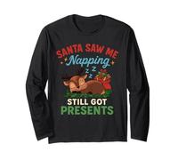 Babbo Natale Saw Me Napping Christmas Christmas Family Celebration Maglia a Manica