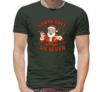 Babbo Natale Says Sei Sette 6-7 - T-Shirt - Meme Brainrot Divertente 6 7