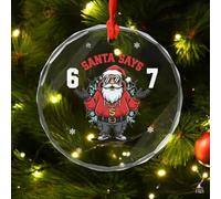 Babbo Natale Says Six Seven 2026, divertente 67 meme, ornamenti natalizi divertenti 2026, regalo rotondo per adolescenti per albero di Natale, decorazione unica da appendere (07)