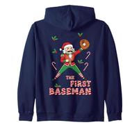 Babbo Natale Schiaccianoci Baseball Natale Il Primo Baseman Felpa con Cappuccio