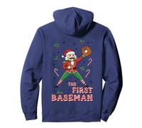 Babbo Natale Schiaccianoci Baseball Natale Il Primo Baseman Felpa con Cappuccio