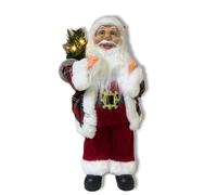 Babbo Natale Scozzese 40cm in Plastica Vestiti in Tessuto Decorazione Natalizia