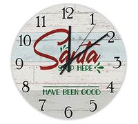 Babbo Natale Si È Fermato Qui È Stato Bravo - Nome Personalizzato Rotondo Quarzo Orologi Da Appendere Facile Lettura Orologio Muro Silenzioso Orologio Da Parete Per Casa Soggiorno Interno 25Cm