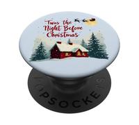 Babbo Natale sopra la cabina innevata scena della vigilia di Natale PopSockets PopGrip Adesivo