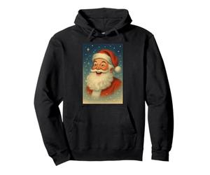 Babbo Natale Sorridente sotto Il Cielo Stellato Vintage Natale Felpa con Cappuccio