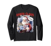 Babbo Natale Sta arrivando Ecco Cosa ha Detto Buon Natale Maglia a Manica