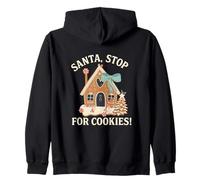 Babbo Natale Stop Qui Cookie Gingerbread Design per Le Felpa con Cappuccio