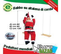 Babbo Natale Su ALTALENA DI Corda Casa Esterno Addobbi Feste