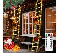 Babbo Natale su scala luminosa a LED per decorazioni natalizia luci calda fredda [EEK: A]