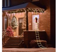 Babbo Natale su scala luminosa a LED per decorazioni natalizia luce BIANCA