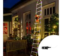 Babbo Natale su scaletta luminosa 228 Led Multicolore Wisdom