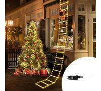 Babbo Natale su scaletta luminosa 266 Led Bianco caldo e Bianco freddo dimmerabile con telecomando Wisdom