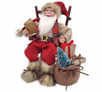 Babbo Natale su sedia con sacco 40cm