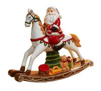 Babbo Natale su Un Cavalli a Dondolo Ceramica Ornamento