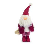 BABBO NATALE TESSUTO CON ABITI PELLICCIA SINTETICA DECORAZIONE 62CM IDEA REGALO