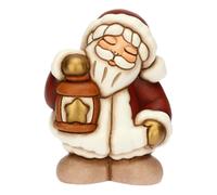 THUN - Babbo Natale con lanterna in ceramica, piccolo - Thunland - 7x6x9,5 cm