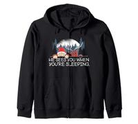 Babbo Natale Ti Vede Quando dormi Meme di Natale Felpa con Cappuccio