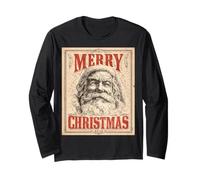 Babbo Natale Vintage Retro Art Deco Natale Xmas Maglia a Manica