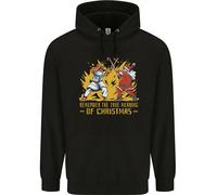 Babbo Natale Vs Contro Gesù Divertente Natale Bambini Felpa con Cappuccio