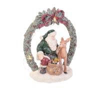 Babbo Tyson Verde con Coronacina LED Decorazione Natalizia 22,5cm