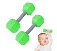 Babe Fitness Rattle - 2 sonagli leggeri con manubri, supporto per il gioco coinvolgente, giocattolo sensoriale per esercizi divertenti, design morbido e sicuro, sviluppo 'apprendimento precoce