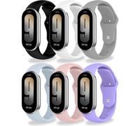 BABEJIA 6 Pezzi Cinturini Compatibili con Xiaomi Smart Band 10/9/8, Braccialetti Morbidi e Sportivi, con Connettore in Metallo, Traspiranti, Regolabili, A Sgancio Rapido