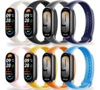 BABEJIA 8 Pezzi Cinturini Compatibili con Xiaomi Smart Band 10/9/8, Braccialetti Morbidi e Sportivi, con Connettore in Metallo, Traspiranti, Regolabili, A Sgancio Rapido, Stile Ufficiale