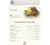 Babelonline print. Vol. 12: Georges Bataille. L'impossibile