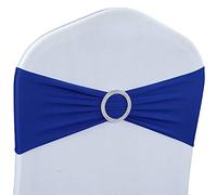 Babenest 50 pezzi, nastro elastico con fibbia scorrevole, universale, per matrimoni, feste, cerimonie, ricevimenti, decorazione banchetti, 50 pezzi, blu elettrico